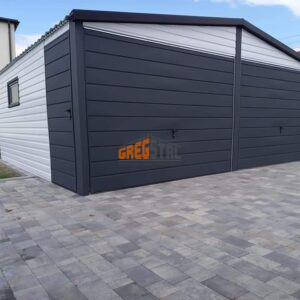 GARAŻ BLASZANY 6m X 6m AKRYLOWY